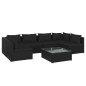 vidaXL 7-tlg. Garten-Lounge-Set mit Kissen Poly Rattan Schwarz vidaXL 7-tlg. Garten-Lounge-Set mit Kissen Poly Rattan Schwarz