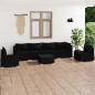 vidaXL 7-tlg. Garten-Lounge-Set mit Kissen Poly Rattan Schwarz vidaXL 7-tlg. Garten-Lounge-Set mit Kissen Poly Rattan Schwarz