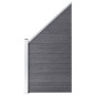 WPC Zaun-Set 2 Quadrate + 1 Schräge 446x186 cm Grau WPC Zaun-Set 2 Quadrate + 1 Schräge 446x186 cm Grau