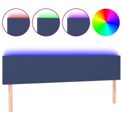 vidaXL LED Kopfteil Blau 180x5x78/88 cm Stoff