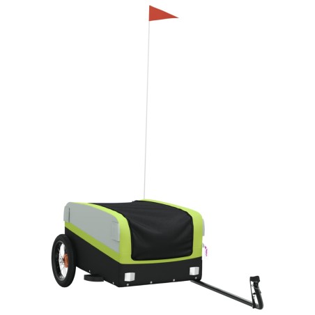 vidaXL Lastenanhänger für Fahrrad Schwarz und Grün 30 kg Eisen