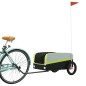 vidaXL Lastenanhänger für Fahrrad Schwarz und Grün 30 kg Eisen vidaXL Lastenanhänger für Fahrrad Schwarz und Grün 30 kg Eisen