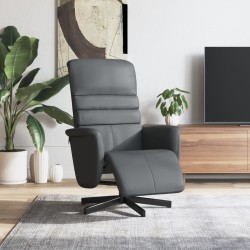 vidaXL Relaxsessel mit Fußteil Grau Kunstleder