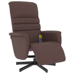 vidaXL Massagesessel mit Fußteil Braun Kunstleder