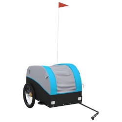 vidaXL Lastenanhänger für Fahrrad Schwarz und Blau 45 kg Eisen