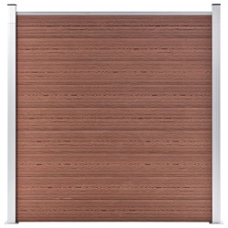 WPC Zaun-Set 3 Quadrate + 1 Schräge 619x186 cm Braun