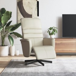 vidaXL Relaxsessel mit Fußteil Creme Kunstleder