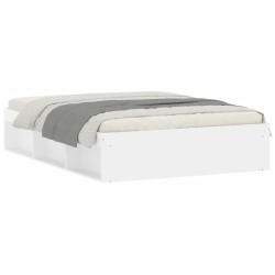 vidaXL Bettgestell Weiß 135x190 cm