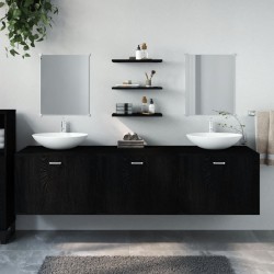   vidaXL 6-tlg. Badmöbel-Set Schwarz Holzwerkstoff