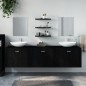 vidaXL 6-tlg. Badmöbel-Set Schwarz Holzwerkstoff vidaXL 6-tlg. Badmöbel-Set Schwarz Holzwerkstoff