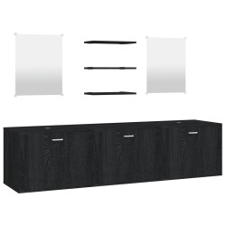   vidaXL 6-tlg. Badmöbel-Set Schwarz Holzwerkstoff