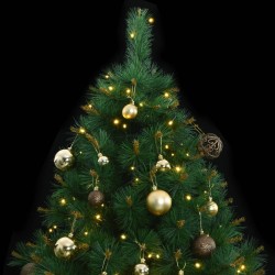 vidaXL Künstlicher Weihnachtsbaum Klappbar 150 LEDs & Kugeln 120 cm