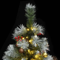 vidaXL Künstlicher Weihnachtsbaum Klappbar 300 LEDs & Kugeln 210 cm