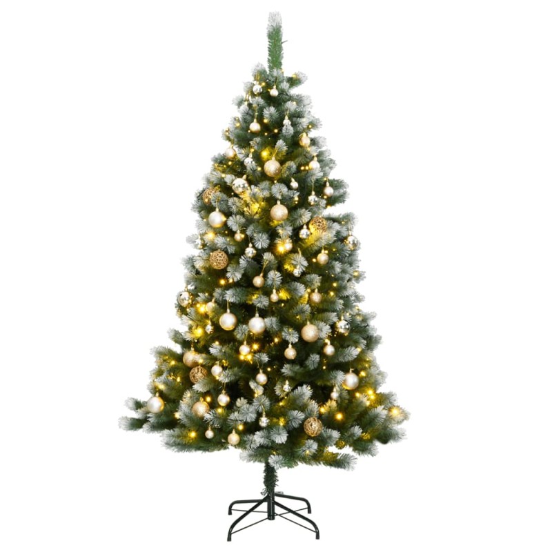 vidaXL Künstlicher Weihnachtsbaum Klappbar 150 LEDs & Kugeln 150 cm vidaXL Künstlicher Weihnachtsbaum Klappbar 150 LEDs & Kugeln 150 cm