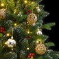 vidaXL Künstlicher Weihnachtsbaum Klappbar 300 LEDs & Kugeln 210 cm vidaXL Künstlicher Weihnachtsbaum Klappbar 300 LEDs & Kugeln 210 cm