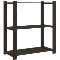 vidaXL Lagerregal mit 3 Böden Schwarz 80x38x90 cm Massivholz Kiefer