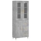 Highboard Betongrau 69,5x34x180 cm Holzwerkstoff Highboard Betongrau 69,5x34x180 cm Holzwerkstoff