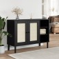 vidaXL Sideboard SENJA Rattan-Optik Schwarz 112x40x80 cm Kiefernholz vidaXL Sideboard SENJA Rattan-Optik Schwarz 112x40x80 cm Kiefernholz