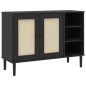 vidaXL Sideboard SENJA Rattan-Optik Schwarz 112x40x80 cm Kiefernholz vidaXL Sideboard SENJA Rattan-Optik Schwarz 112x40x80 cm Kiefernholz