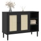 vidaXL Sideboard SENJA Rattan-Optik Schwarz 112x40x80 cm Kiefernholz vidaXL Sideboard SENJA Rattan-Optik Schwarz 112x40x80 cm Kiefernholz
