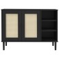 vidaXL Sideboard SENJA Rattan-Optik Schwarz 112x40x80 cm Kiefernholz vidaXL Sideboard SENJA Rattan-Optik Schwarz 112x40x80 cm Kiefernholz