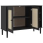 vidaXL Sideboard SENJA Rattan-Optik Schwarz 112x40x80 cm Kiefernholz vidaXL Sideboard SENJA Rattan-Optik Schwarz 112x40x80 cm Kiefernholz