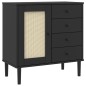 vidaXL Sideboard SENJA Rattan-Optik Schwarz 80x40x80 cm Kiefernholz vidaXL Sideboard SENJA Rattan-Optik Schwarz 80x40x80 cm Kiefernholz