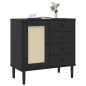 vidaXL Sideboard SENJA Rattan-Optik Schwarz 80x40x80 cm Kiefernholz vidaXL Sideboard SENJA Rattan-Optik Schwarz 80x40x80 cm Kiefernholz