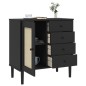 vidaXL Sideboard SENJA Rattan-Optik Schwarz 80x40x80 cm Kiefernholz vidaXL Sideboard SENJA Rattan-Optik Schwarz 80x40x80 cm Kiefernholz