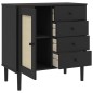 vidaXL Sideboard SENJA Rattan-Optik Schwarz 80x40x80 cm Kiefernholz vidaXL Sideboard SENJA Rattan-Optik Schwarz 80x40x80 cm Kiefernholz