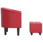 vidaXL Clubsessel mit Fußhocker Rot Kunstleder vidaXL Clubsessel mit Fußhocker Rot Kunstleder