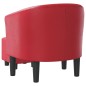 vidaXL Clubsessel mit Fußhocker Rot Kunstleder vidaXL Clubsessel mit Fußhocker Rot Kunstleder