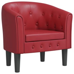 vidaXL Clubsessel Weinrot Kunstleder