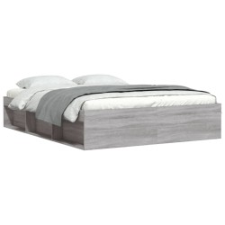 vidaXL Bettgestell Grau Sonoma 150x200 cm King Size