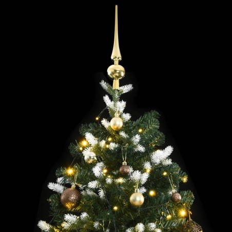 vidaXL Künstlicher Weihnachtsbaum Klappbar 150 LEDs & Kugeln 150 cm