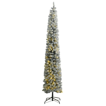 vidaXL Weihnachtsbaum Schlank mit 300 LEDs & Kugeln & Schnee 270 cm