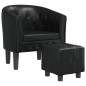 vidaXL Clubsessel mit Fußhocker Schwarz Kunstleder vidaXL Clubsessel mit Fußhocker Schwarz Kunstleder