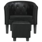 vidaXL Clubsessel mit Fußhocker Schwarz Kunstleder vidaXL Clubsessel mit Fußhocker Schwarz Kunstleder