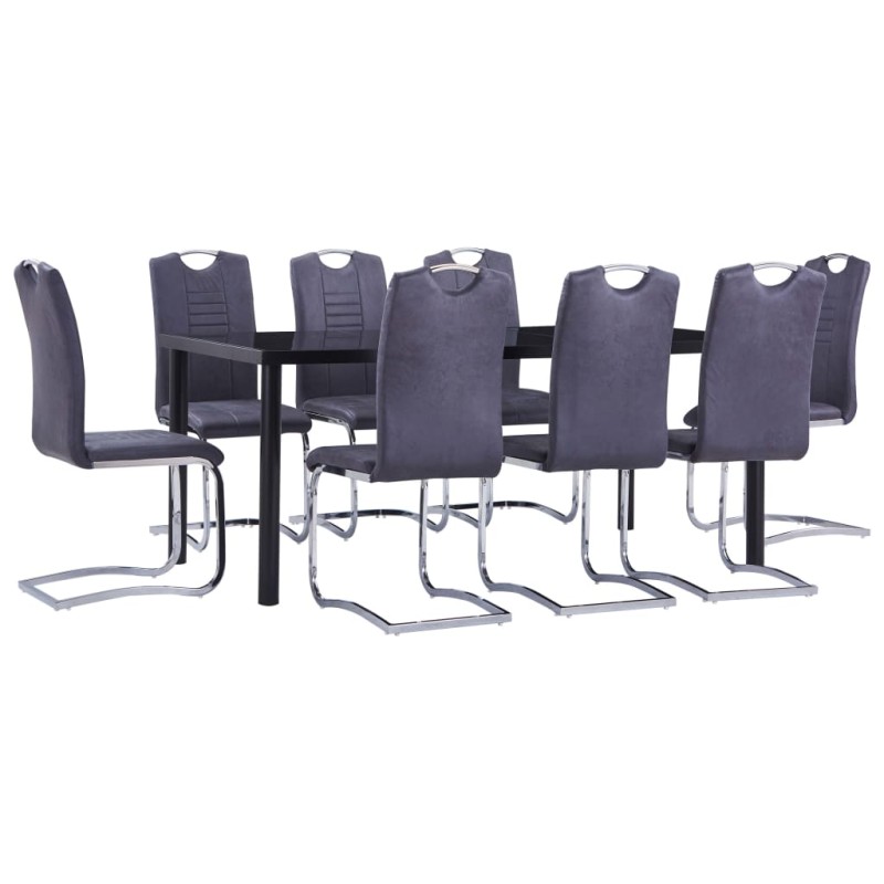 9-tlg. Essgruppe Wildleder-Optik Grau 9-tlg. Essgruppe Wildleder-Optik Grau