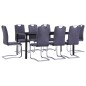 9-tlg. Essgruppe Wildleder-Optik Grau 9-tlg. Essgruppe Wildleder-Optik Grau