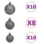 vidaXL Weihnachtsbaum Schlank mit 300 LEDs & Kugeln & Schnee 270 cm vidaXL Weihnachtsbaum Schlank mit 300 LEDs & Kugeln & Schnee 270 cm