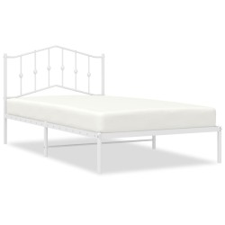 vidaXL Bettgestell mit Kopfteil Metall Weiß 107x203 cm