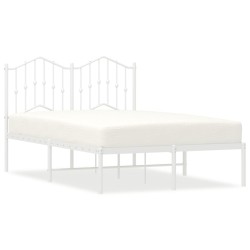 vidaXL Bettgestell mit Kopfteil Metall Weiß 120x200 cm
