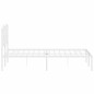 vidaXL Bettgestell mit Kopfteil Metall Weiß 120x200 cm vidaXL Bettgestell mit Kopfteil Metall Weiß 120x200 cm