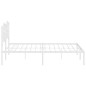 vidaXL Bettgestell mit Kopfteil Metall Weiß 160x200 cm vidaXL Bettgestell mit Kopfteil Metall Weiß 160x200 cm
