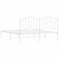 vidaXL Bettgestell mit Kopfteil Metall Weiß 160x200 cm vidaXL Bettgestell mit Kopfteil Metall Weiß 160x200 cm