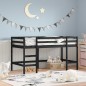 vidaXL Kinderhochbett mit Leiter Schwarz 90x190 cm Massivholz Kiefer vidaXL Kinderhochbett mit Leiter Schwarz 90x190 cm Massivholz Kiefer