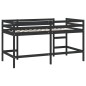 vidaXL Kinderhochbett mit Leiter Schwarz 90x190 cm Massivholz Kiefer vidaXL Kinderhochbett mit Leiter Schwarz 90x190 cm Massivholz Kiefer