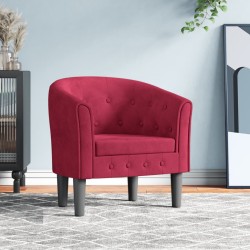 vidaXL Clubsessel Weinrot Samt
