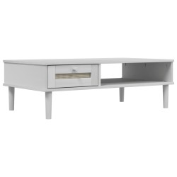 vidaXL Couchtisch SENJA Rattan-Optik Weiß 100x55x33 cm Kiefernholz